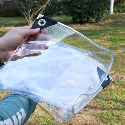 Hochwertige wasserdichte PVC-Plane (420 g/m² transparent, verbesserte Ösen, winddicht/regendicht für den Außenbereich)
