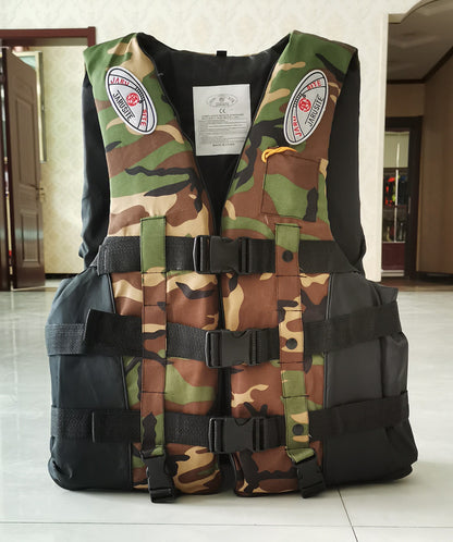 S-M-L-XL-2XL-3XL adult life jacket: buoyant, for sea fishing/outdoor sports, coated Oxford cloth.