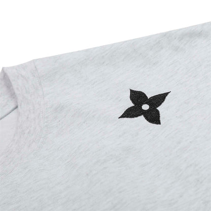 Rose Embroidered Letter Casual T-Shirt European and American Trendy Loose Short Sleeve Top for Men