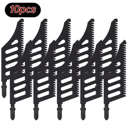 B17B T142HB-5PCS curved jigsaw blades, T-shank flush cutting replacement blades, for precision cutting.