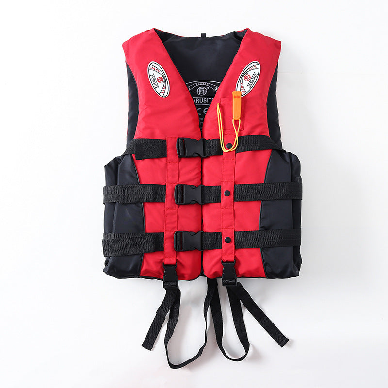 S-M-L-XL-2XL-3XL adult life jacket: buoyant, for sea fishing/outdoor sports, coated Oxford cloth.