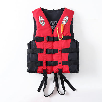S-M-L-XL-2XL-3XL adult life jacket: buoyant, for sea fishing/outdoor sports, coated Oxford cloth.