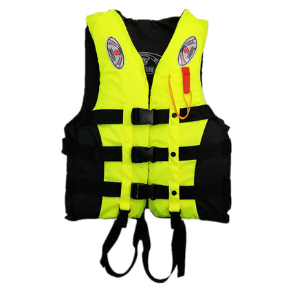 S-M-L-XL-2XL-3XL adult life jacket: buoyant, for sea fishing/outdoor sports, coated Oxford cloth.