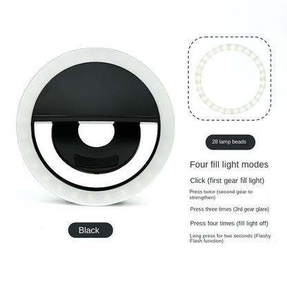 RK-12 Mobile Phone Fill Light Wholesale Live Beauty Selfie Lighting Round Flash Charging LED Fill Light