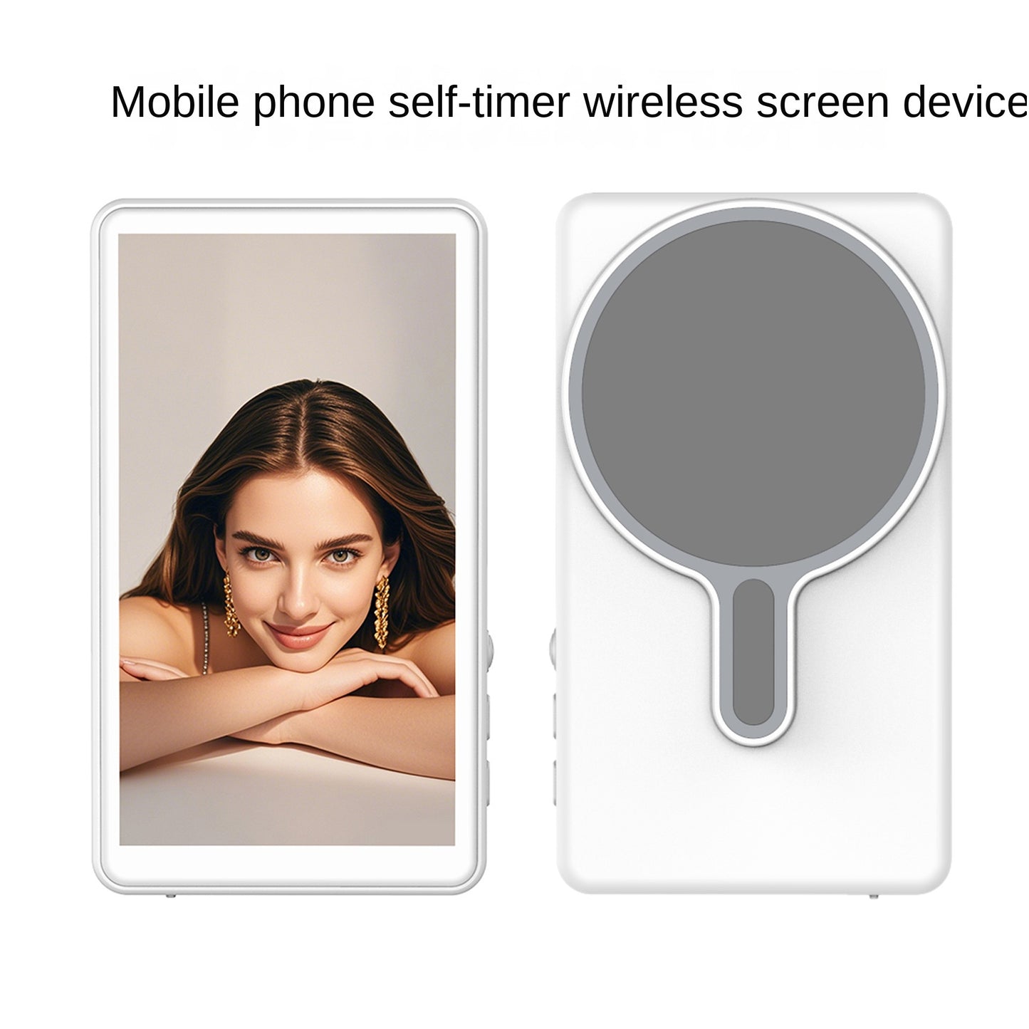 Wireless Screen Mirroring Device for Selfie and Live Streaming with Rear Camera Functionality