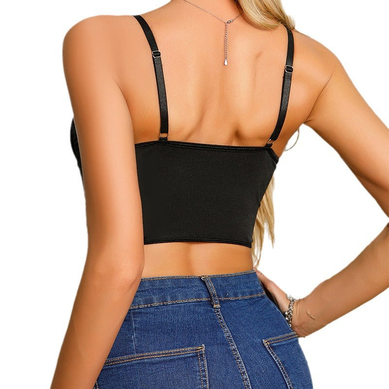 Lace see through vest sexy and versatile worn with camisole