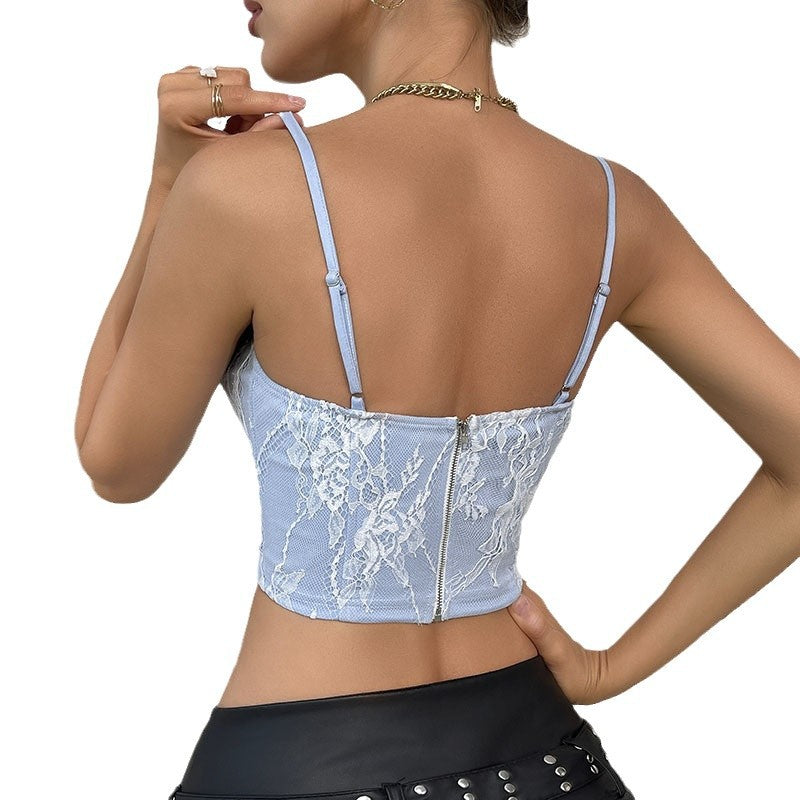 Sexy spicy girl with fishbone and camisole inside