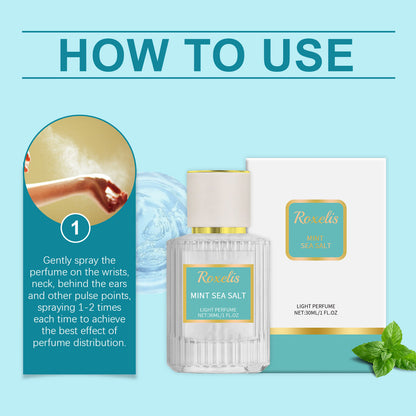 Mint Sea Salt Perfume Mild Fresh Elegant Tone Ear And Wrist Lasting Fragrance Elegant Date Fragrance Perfume