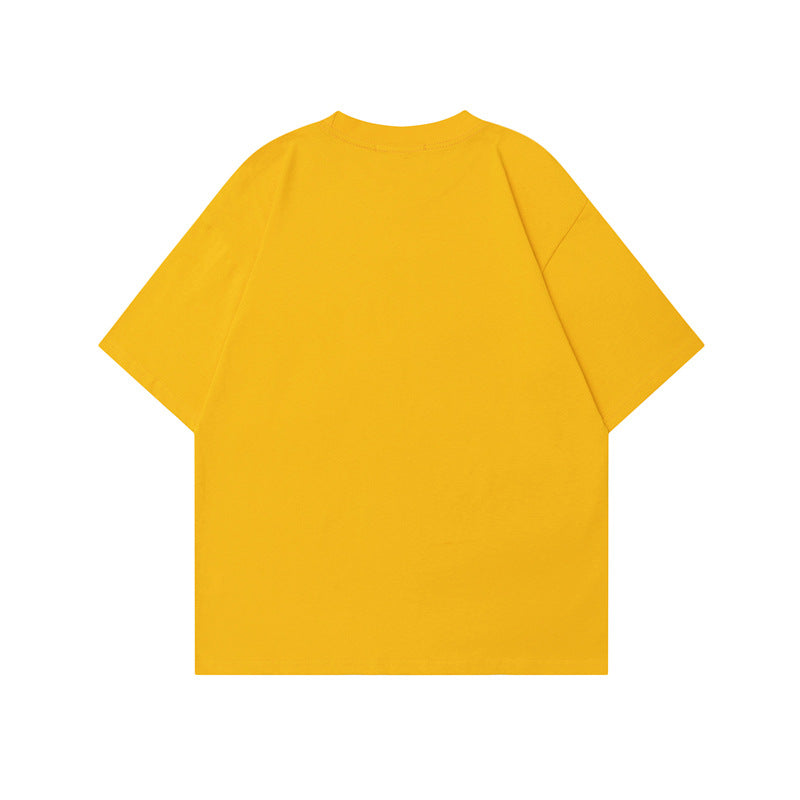 Style Anime Print Short Sleeve T-Shirt Unisex Loose Pure Cotton Couple Ins Casual Tee