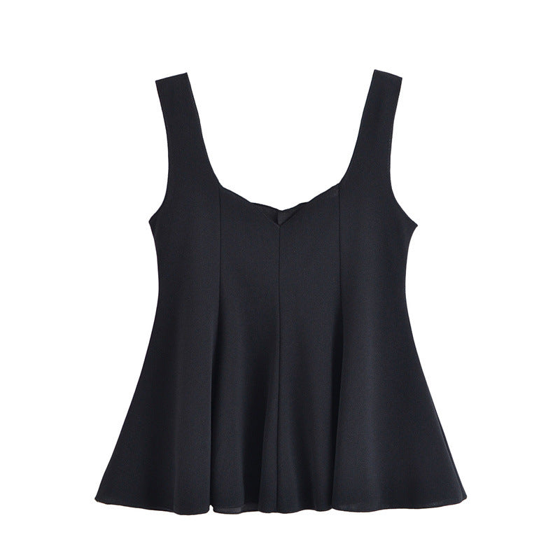 Long-Sleeved Fashionable Loose Casual Design Sense Unique Short Dress-Style Top