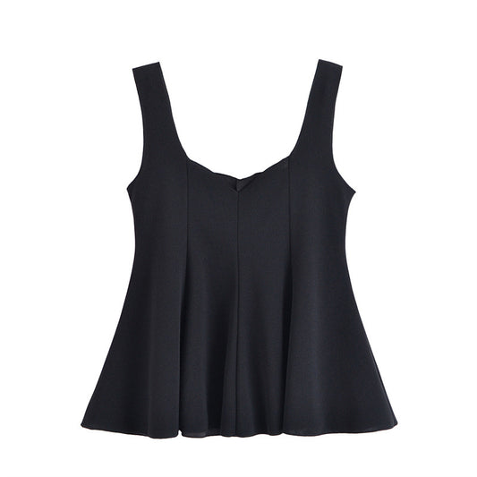 Long-Sleeved Fashionable Loose Casual Design Sense Unique Short Dress-Style Top