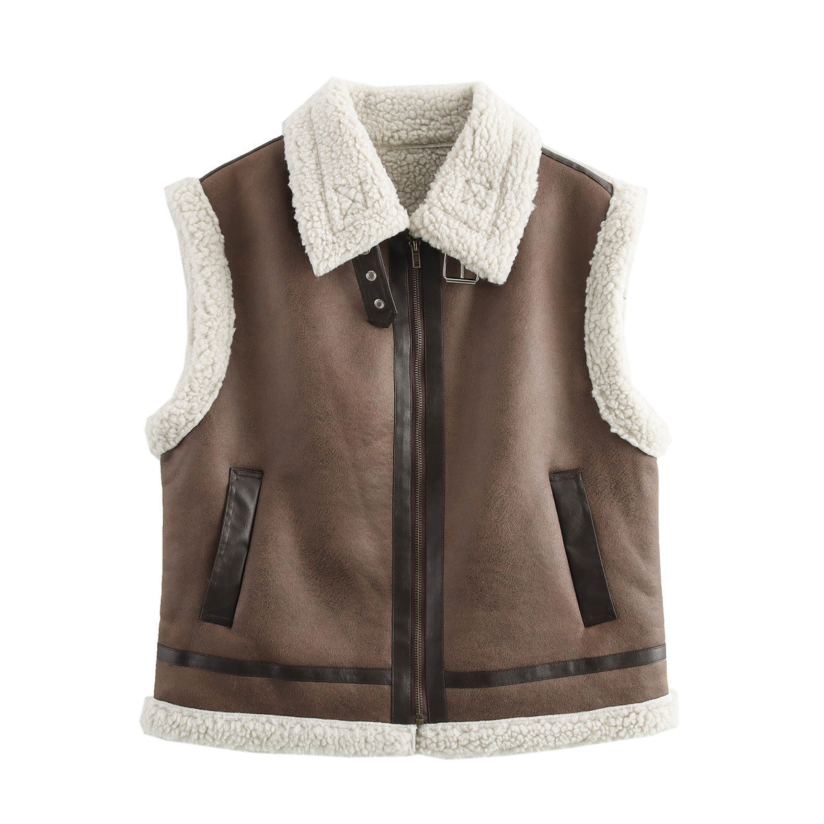 Autumn and winter fashion European and American three color fur integrated vest