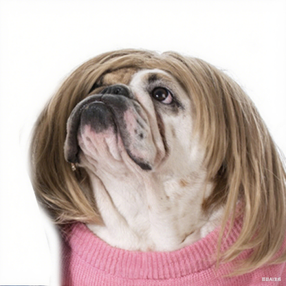 Haustierperücke Hundeperücke Halloween Haustier Accessoire lockiges Haar glattes Haar