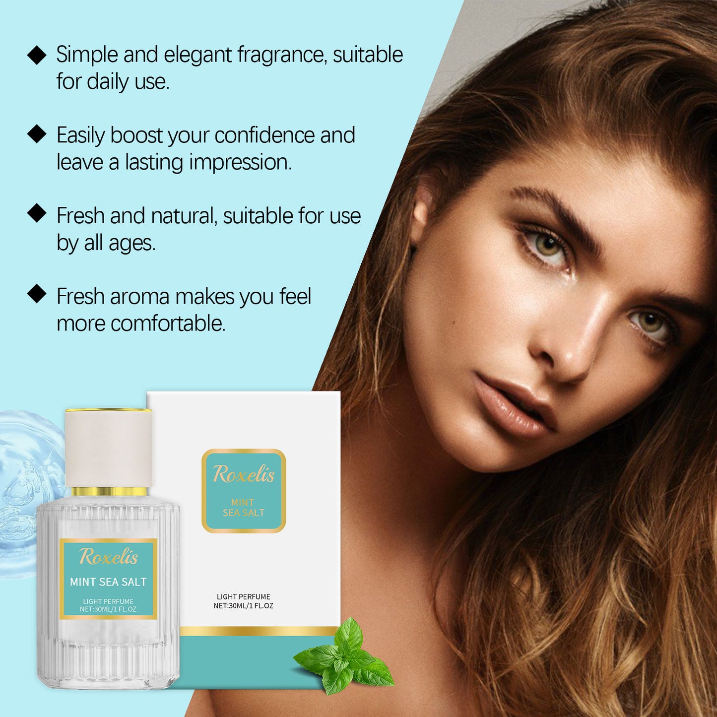 Mint Sea Salt Perfume Mild Fresh Elegant Tone Ear And Wrist Lasting Fragrance Elegant Date Fragrance Perfume