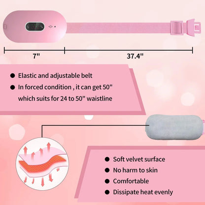Womon Women in Period Menstrual Heating Pad  Heating Massage Belt  Abdominal Massager Warm Palace Electric Pain Relief Device
