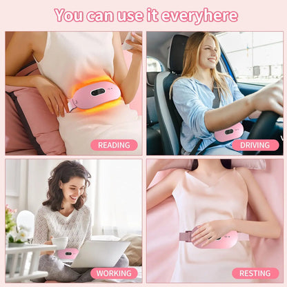Womon Women in Period Menstrual Heating Pad  Heating Massage Belt  Abdominal Massager Warm Palace Electric Pain Relief Device